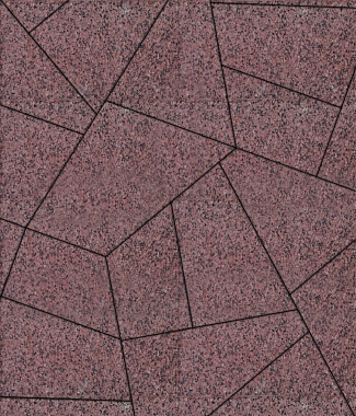 Тротуарная плитка ОРИГАМИ - Гранит Красный с чёрным, комплект из 6 видов плит
