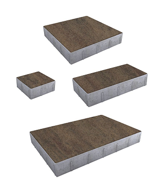 Тротуарная плитка Грандо - Листопад гранит Шелковица, комплект из 4 видов плит