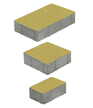 Тротуарная плитка СТАРЫЙ ГОРОД - Стандарт Желтый, комплект из 3 видов плит