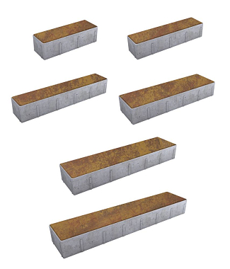 Тротуарная плитка ПАРКЕТ - Листопад гладкий Осень, комплект из 6 видов плит