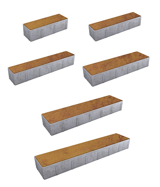 Тротуарная плитка ПАРКЕТ - Листопад гладкий Каир, комплект из 6 видов плит