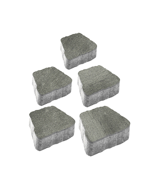 Тротуарная плитка АНТИК - Искусственный камень Шунгит, комплект из 5 видов плит