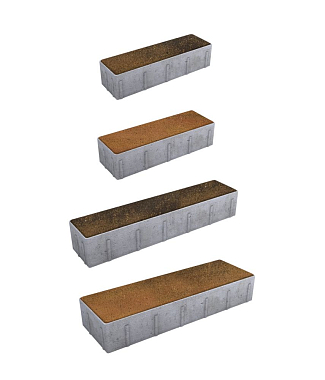 Тротуарная плитка ПАРКЕТ - Листопад гладкий Саванна, комплект из 4 видов плит