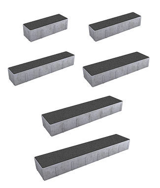 Тротуарная плитка ПАРКЕТ - Гранит Серый, комплект из 6 видов плит