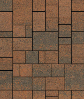 Тротуарная плитка МЮНХЕН - Листопад гладкий Мустанг, комплект из 4 видов плит