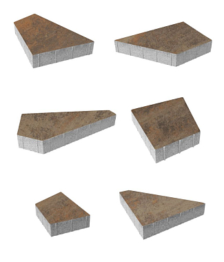 Тротуарная плитка ОРИГАМИ - Листопад гладкий Клен, комплект из 6 видов плит