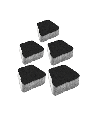 Тротуарная плитка АНТИК - Гранит Черный, комплект из 5 видов плит
