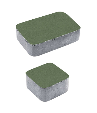 Тротуарная плитка КЛАССИКО - Стандарт Зеленый, комплект из 2 видов плит