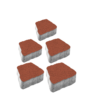Тротуарная плитка АНТИК - Гранит Красный, комплект из 5 видов плит