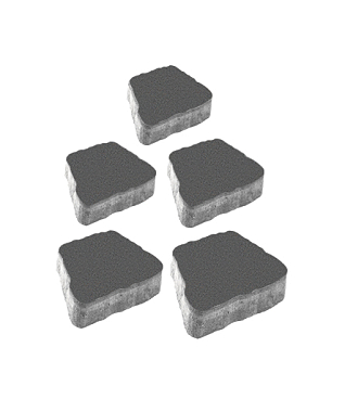 Тротуарная плитка АНТИК - Стандарт Серый, комплект из 5 видов плит