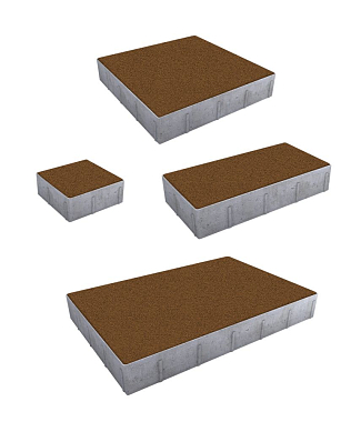 Тротуарная плитка Грандо - Гранит Оранжевый, комплект из 4 видов плит