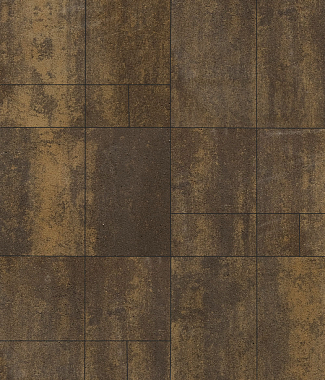Тротуарная плитка Грандо - Листопад гладкий Мокко, комплект из 4 видов плит