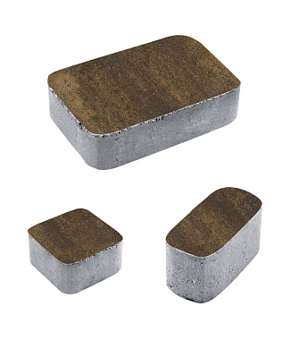 Тротуарная плитка КЛАССИКО - Листопад гладкий Мокко, комплект из 3 видов плит