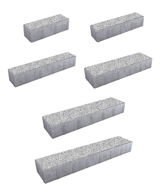 Тротуарная плитка ПАРКЕТ - Стоунмикс Белый с черным, комплект из 6 видов плит