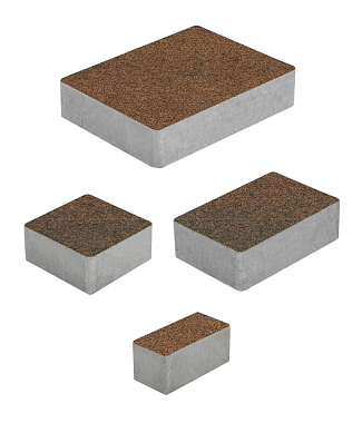 Тротуарная плитка МЮНХЕН - Листопад гранит Мустанг, комплект из 4 видов плит