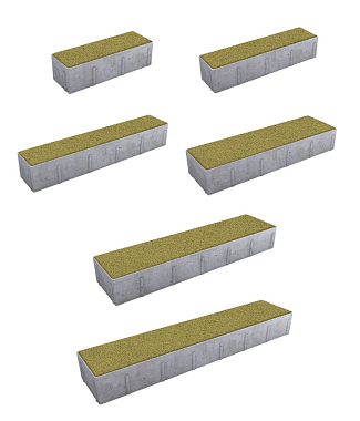 Тротуарная плитка ПАРКЕТ - Гранит Желтый, комплект из 6 видов плит