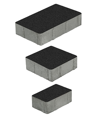 Тротуарная плитка СТАРЫЙ ГОРОД - Гранит Черный, комплект из 3 видов плит