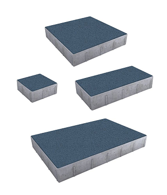 Тротуарная плитка Грандо - Гранит Синий, комплект из 4 видов плит