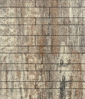 Тротуарная плитка ПАРКЕТ - Листопад гладкий Песчаник, комплект из 6 видов плит