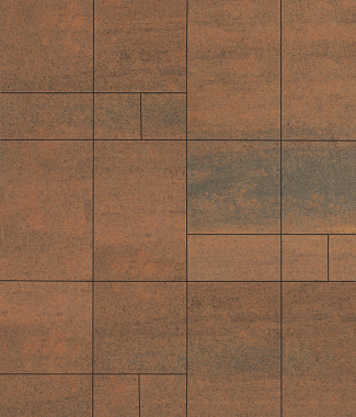 Тротуарная плитка Грандо - Листопад гладкий Мустанг, комплект из 4 видов плит
