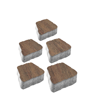 Тротуарная плитка АНТИК - Листопад гладкий Шелковица, комплект из 5 видов плит