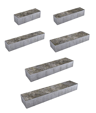 Тротуарная плитка ПАРКЕТ - Искусственный камень Габбро, комплект из 6 видов плит