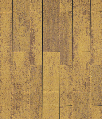 Тротуарная плитка ПАРКЕТ - Листопад гладкий Янтарь, комплект из 4 видов плит