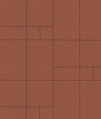Тротуарная плитка Грандо - Стандарт Красный, комплект из 4 видов плит