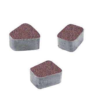 Тротуарная плитка КЛАССИКО - Гранит Красный с черным, комплект из 3 видов плит