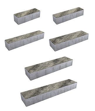 Тротуарная плитка ПАРКЕТ - Листопад гладкий Антрацит, комплект из 6 видов плит