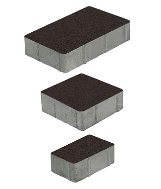 Тротуарная плитка СТАРЫЙ ГОРОД - Гранит Коричневый, комплект из 3 видов плит