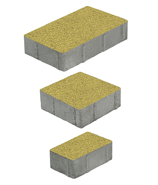 Тротуарная плитка СТАРЫЙ ГОРОД - Гранит Желтый, комплект из 3 видов плит