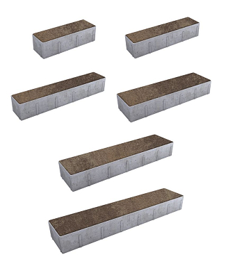 Тротуарная плитка ПАРКЕТ - Листопад гранит Хаски, комплект из 6 видов плит