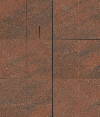 Тротуарная плитка Грандо - Листопад гладкий Клинкер, комплект из 4 видов плит