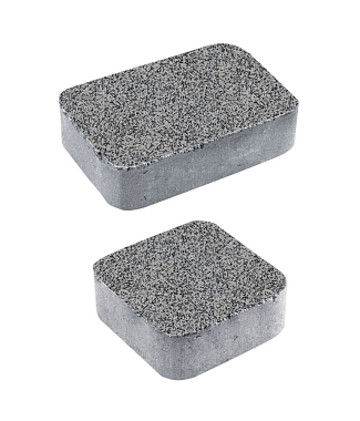 Тротуарная плитка КЛАССИКО - Гранит Серый с черным, комплект из 2 видов плит