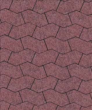 Тротуарная плитка S-ФОРМА - Гранит Красный с черным