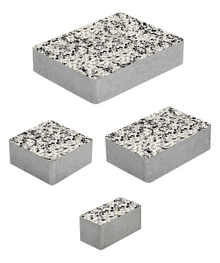 Тротуарная плитка МЮНХЕН - Стоунмикс Белый с черным, комплект из 4 видов плит