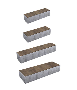 Тротуарная плитка ПАРКЕТ - Листопад гладкий Шелковица, комплект из 4 видов плит