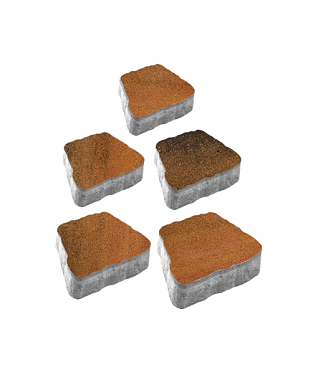 Тротуарная плитка АНТИК - Листопад гладкий Мустанг, комплект из 5 видов плит