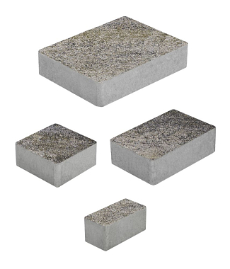 Тротуарная плитка МЮНХЕН - Искусственный камень Габбро, комплект из 4 видов плит