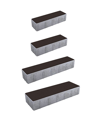 Тротуарная плитка ПАРКЕТ - Стандарт Коричневый, комплект из 4 видов плит