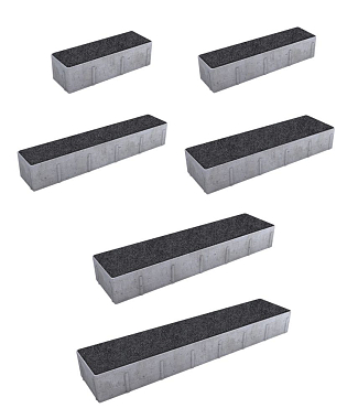 Тротуарная плитка ПАРКЕТ - Стоунмикс Черный, комплект из 6 видов плит