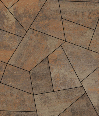 Тротуарная плитка ОРИГАМИ - Листопад гладкий Клен, комплект из 6 видов плит