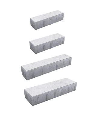 Тротуарная плитка ПАРКЕТ - Стоунмикс Белый, комплект из 4 видов плит
