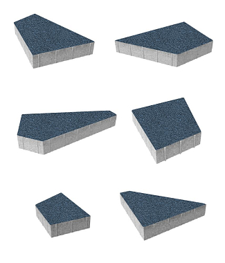 Тротуарная плитка ОРИГАМИ - Гранит Синий, комплект из 6 видов плит