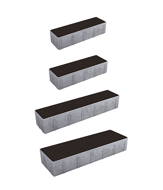 Тротуарная плитка ПАРКЕТ - Гранит Коричневый, комплект из 4 видов плит