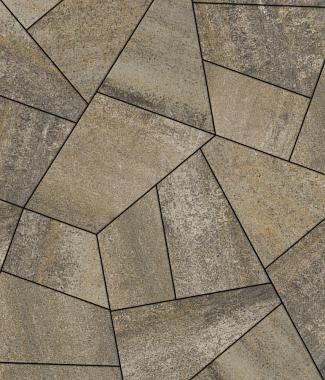 Тротуарная плитка ОРИГАМИ - Искусственный камень Базальт, комплект из 6 видов плит