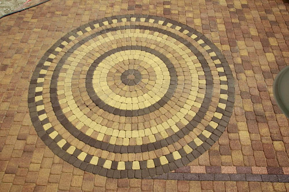 Тротуарная плитка КЛАССИКО - Листопад гранит Янтарь, комплект из 3 видов плит