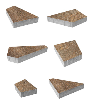 Тротуарная плитка ОРИГАМИ - Листопад гранит Клен, комплект из 6 видов плит
