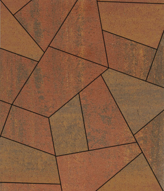Тротуарная плитка ОРИГАМИ - Листопад гладкий Арабская ночь, комплект из 6 видов плит